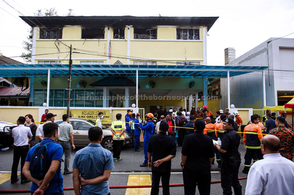  Keadaan Pusat Tahfiz Darul Quran Ittifaqiyah selepas kebakaran itu. — Gambar Bernama