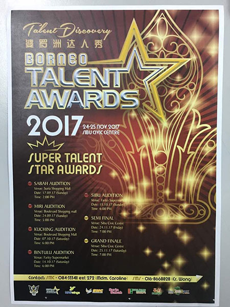  Pencarian bakat bagi program Borneo Talent Awards 2017 kini bermula. 