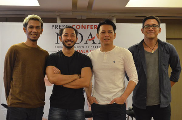  Ahli kumpulan Noah (dari kiri) Lukman, Uki, Ariel dan David dalam sidang media di Kuala Lumpur baru-baru ini. 