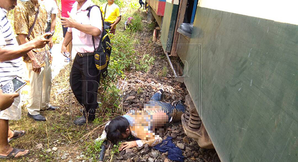MANGSA terseret kira-kira 50 meter selepas terjatuh dari keretapi.