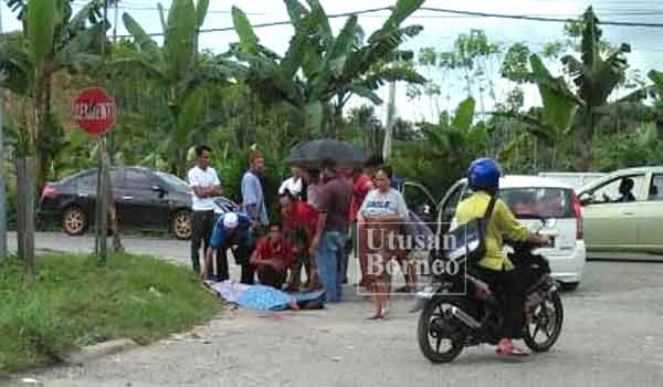 Mangsa meninggal dunia di tempat kejadian akibat dikelar suspek dipercayai menggunakan senjata jenis barong.