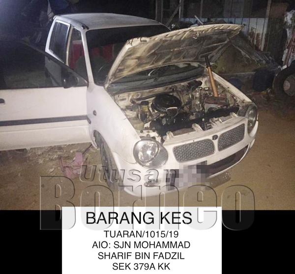 KERETA jenis kompak yang dirampas polis semasa penahanan suspek.