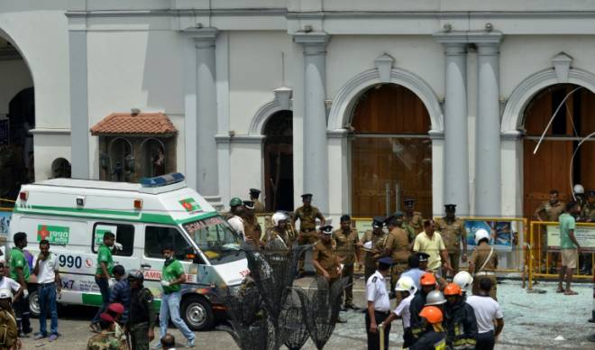 Letupan pertama dilaporkan berlaku di St Anthony's Shrine (gambar) di Colombo sebelum Gereja St Sebastian di Negombo. - Gambar AFP