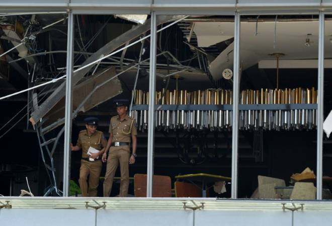 Kawasan restoran Hotel Shangri-La yang terkena letupan - Gambar AFP