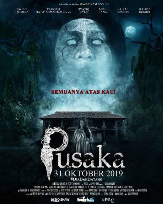  Astro Shaw terus rancak menerbitkan filem buat pengemar filem tempatan apabila hadir dengan naskah seram terbaharu PUSAKA yang bakal berada di pawagam seluruh Malaysia, Brunei dan Singapura bermula 31 Oktober ini. PUSAKA merupakan sebuah produksi Alpha47 Films dan terbitan Astro Shaw dan Director’s Think Tank.