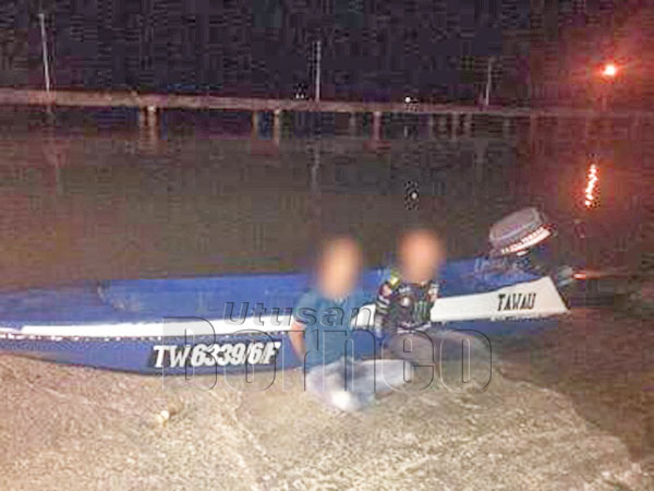  Suspek dan bot ditahan anggota Unit Risikan Marin di kawasan perairan Tinagat.