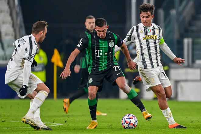  Perlawanan Kumpulan G di antara Juventus dan Ferencvaros di Stadium Juventus. — Gambar AFP