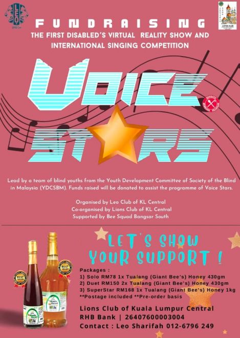 Membeli sambil menyumbang bagi menjayakan program nyanyian realiti pertama Voice Stars untuk golongan OKU.