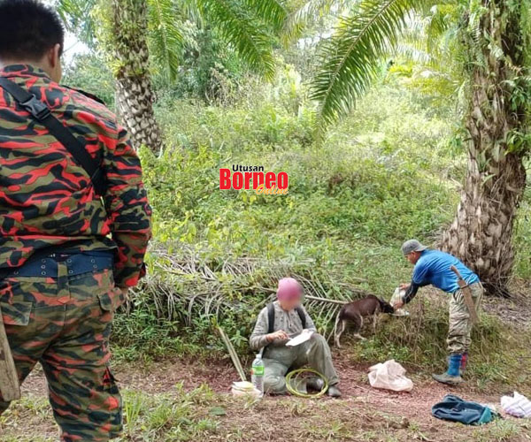  Mangsa yang ditemukan selamat selepas dilaporkan hilang selama tiga hari di dalam hutan. Gambar ihsan JBPM Sabah