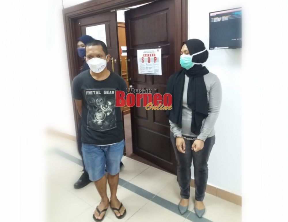 Budiman (kiri) dan Norfaezah terlepas hukuman gantung sampai mati apabila pertuduhan mengedar dipinda kepada memiliki dadah. 