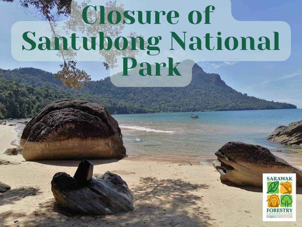 Taman Negara Santubong ditutup buat sementara waktu.-gambar FB SFC