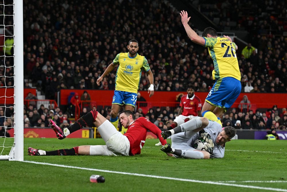 Babak aksi perlawanan separuh akhir Piala Liga Inggeris di antara Man Utd dan Forest di Old Trafford. — Gambar AFP