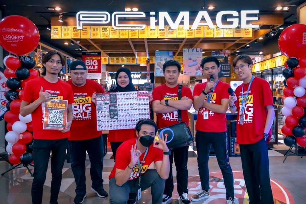 PC Image mengadakan 'WOW! Big Sale' bermula dari 26 Mei hingga 4 Jun 2023 di semua outlet di Kuala Lumpur, Selangor, Melaka, Johor, Sabah, Sarawak dan outlet terbaru di Ipoh.