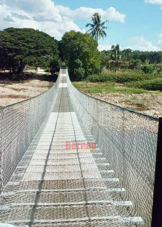  Jambatan gantung baharu sejauh 80 meter di Kg Kumawanan Bingkor siap sepenuhnya dan kini sedia digunakan oleh penduduk setempat.