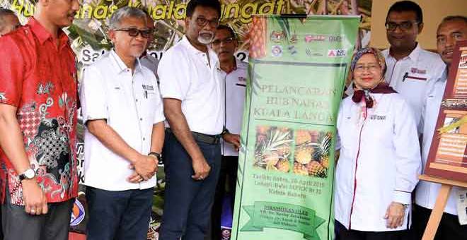RASMI: Dr Xavier (tiga, kiri) melancarkan Program Pembangunan Hub Nanas Kuala Langat di Telok Panglima Garang, semalam. — Gambar Bernama