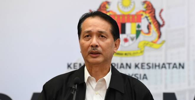 Dr Noor Hisham Abdullah ketika sidang media harian berkaitan jangkitan COVID-19 di Kementerian Kesihatan hari ini. - Gambar Bernama 