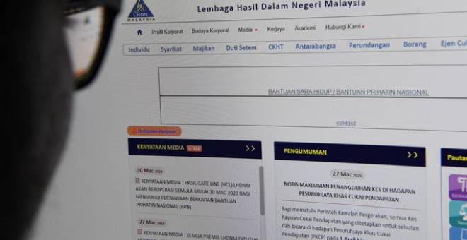  Orang ramai yang belum mendaftar boleh memulakan permohonan baharu bermula 1 April ini melalui laman web rasmi LHDN bagi mendapatkan BPN - Gambar Bernama