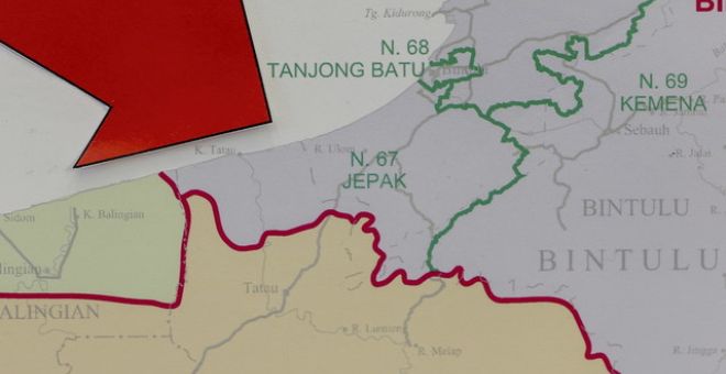  Peta kawasan Dewan Undangan Negeri (DUN) Jepak, Sarawak. - Gambar BERNAMA