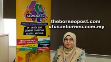 JANGAN LEPAS PELUANG: Rosnani bercakap mengenai KKS 2017 ketika ditemu bual di pejabat BNM Sarawak semalam.