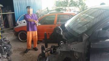 Suspek membawa polis ke bengkel tempat kereta dijualnya.