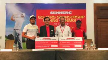 TAJA: Senheng Electric (KL) Sdn Bhd memperolehi perjanjian penajaan dengan pemain golf Shahriffuddin dan Hastha.