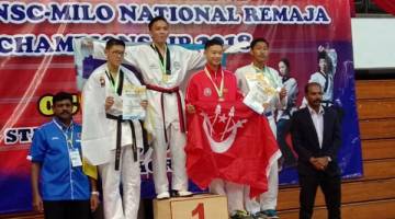 Airel Huzairy menjuarai Kejohanan Taekwondo Remaja Kebangsaan.