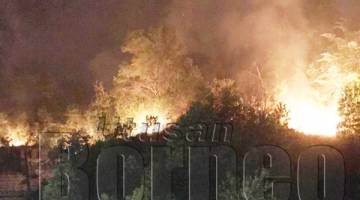 SALAH satu kebakaran hutan di kawasan Kota Kinabalu yang berjaya dipadamkan pasukan bomba.