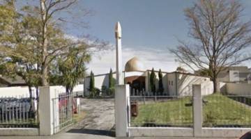 Masjid di Christchurch yang merupakan lokasi insiden serangan bersenjata, semalam.