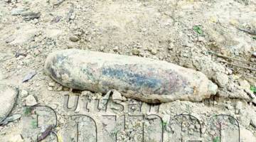 BOM jenis Shell 105mm Alteleri ditemukan di kawasan tapak pembinaan berhampiran Pejabat Daerah Kota Belud.