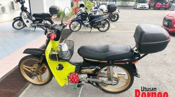 DITAHAN: Antara motosikal yang dibawa ke IPD Labuan.