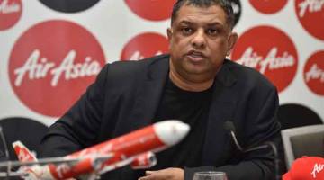 LEPAS JAWATAN: Fernandes melepaskan jawatan eksekutif kumpulan AirAsia, berkuat kuasa serta-merta, berikutan siasatan terhadap dakwaan skandal rasuah Airbus. — Gambar  AFP
