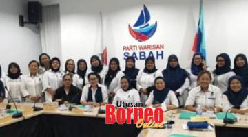 SOKONG PENUH: Wanita Parti Warisan Sabah (PWS) diketuai Datuk Hajah Siti Aminah Jabarkhan menegaskan pendirian wanita berdiri teguh di belakang kepimpinan Datuk Seri Mohd Shafie Apdal.