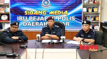 SIDANG MEDIA: Hazani semasa sidang media di IPD Papar.