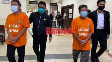  Pengurus projek (kanan) dan penjawat awam (kiri) ditahan reman bagi membantu siasatan kes tuntutan palsu bernilai hampir RM1 juta.