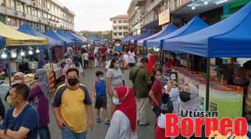 PASAR: Suasana pasar Kim Fung sebelum peningkatan kes mendadak di Sandakan.