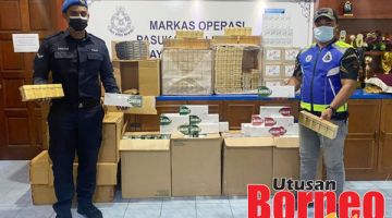 RAMPASAN: Semua rokok seludup yang dirampas dibawa ke Pangkalan PPM Tawau untuk tindakan lanjut.