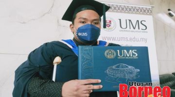 CEKAL: Mohd Zulfadli, graduan OKU UMS berjaya tamatkan pengajian program komunikasi.