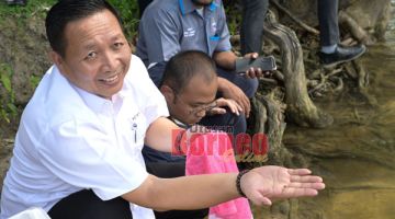 PELEPASAN: Wetrom menyempurnakan pelepasan benih ketam bakau di Kota Marudu. 