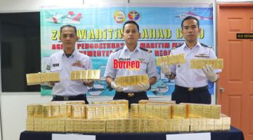 SELUDUP: 600 kotak rokok putih yang cuba diseludup dari negara jiran berjaya dirampas pasukan Maritim Malaysia Zon Maritim Lahad Datu.
