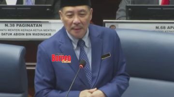 SIDANG DUN: Hajiji memberi penjelasan mengenai enakmen bekalan elektrik pada sidang DUN hari ini.