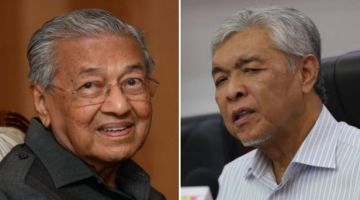 Dr Mahathir (kiri) dan Ahmad Zahid. - Gambar fail BERNAMA