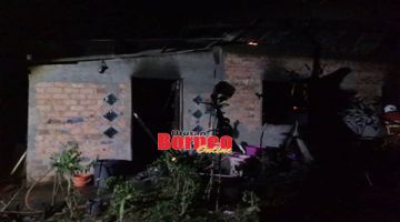 TERBAKAR: Rumah mangsa yang terbabit dalam kebakaran di Kampung Pilajau Beaufort.