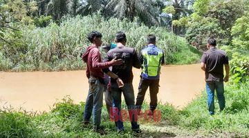 LOKASI: Pasukan operasi membuat tinjauan di lokasi mangsa dilaporkan hilang.