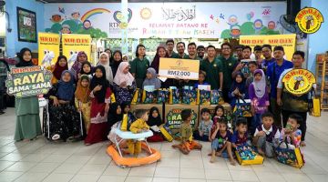 Anak-anak Rumah Titian Kaseh menyambut ‘Raya Sama-Sama’ bersama sukarelawan Yayasan MR D.I.Y. Alif Satar dan The Locos.