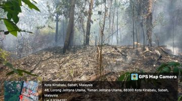 TERBAKAR: Keadaan hutan yang terbakar.