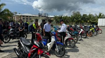 Antara motosikal yang disita sepanjang operasi samseng jalanan dijalankan sekitar Bintulu.