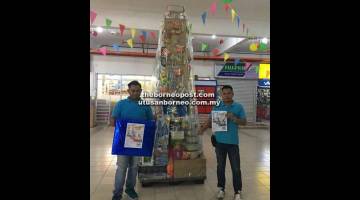 MARI SERTAI: Orang ramai dipelawa menyertai peraduan ‘Gue?S and Win’ di 100 % Superstore di The Genesis Walk, Sungai Moyan, Jalan Batu Kawa-Matang, Kuching.