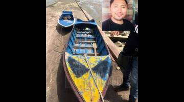 DITEMUI : Perahu mangsa  (gambar kecil) ditemui berpusing-pusing di laut.